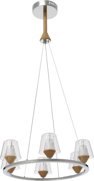 Люстра світлодіодна Інтерклас НСБ 04-6хХХ-300 6x5 Вт хром MD8153-6 