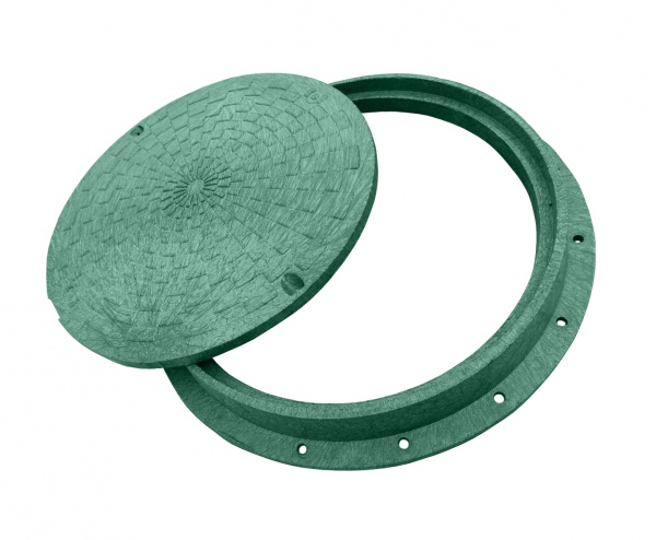 Люк канализационный POLYMERGRAD 760 мм A15 с замком зеленый