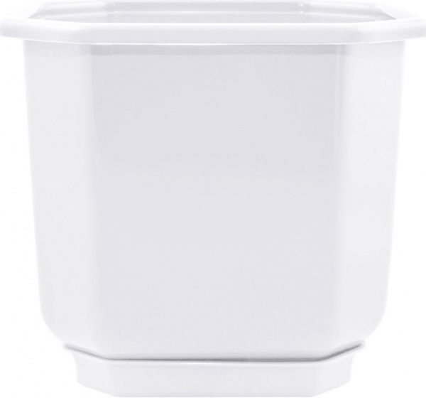 Горшок пластиковый Алеана Дама квадратный 11л белый (112023) 