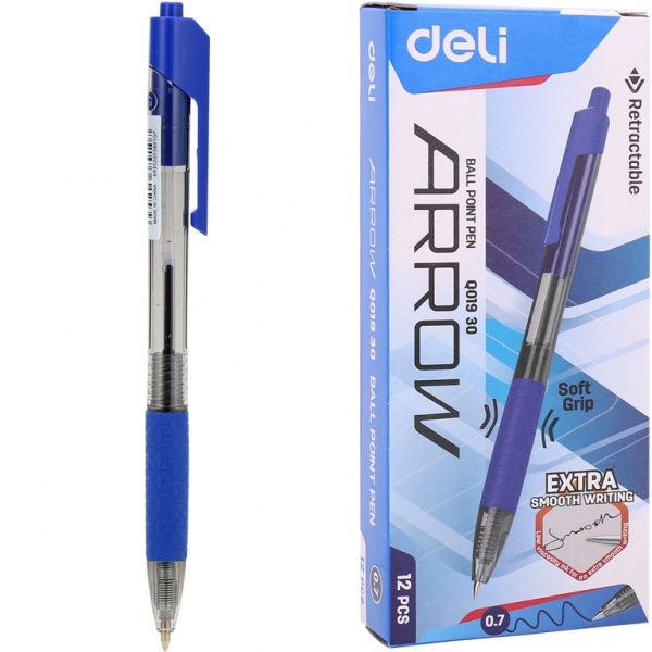 Ручка шариковая Deli EQ01930 Arrow 0,7 мм синий 