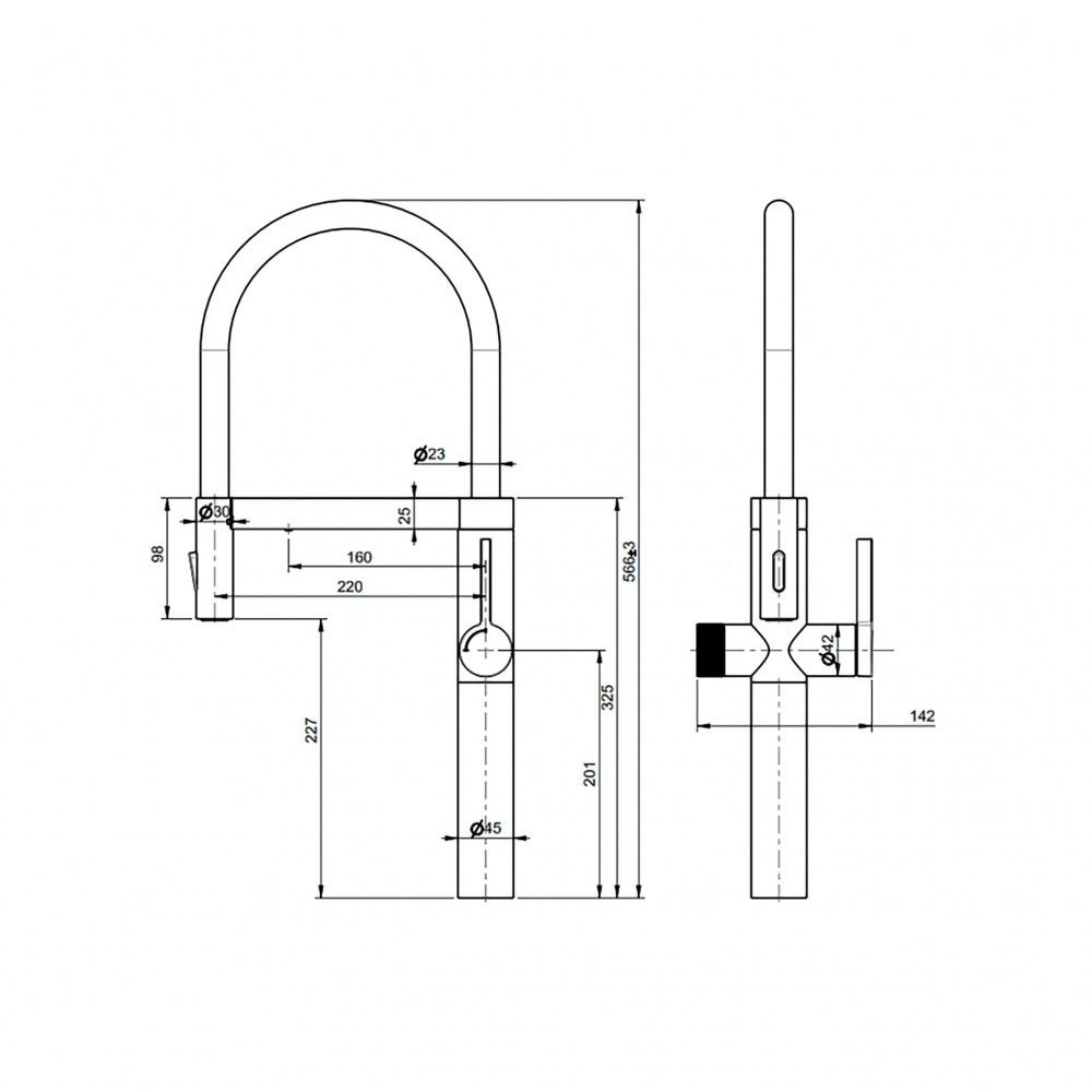 Змішувач для кухні FADO S.r.l MIX025011GG з підключенням до фільтра графіт Albion