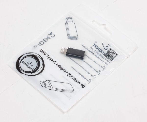 Перехідник Cablexpert чорний (A-USB-CF8PM-01) USB Lightning (Type-C USB розетка) 