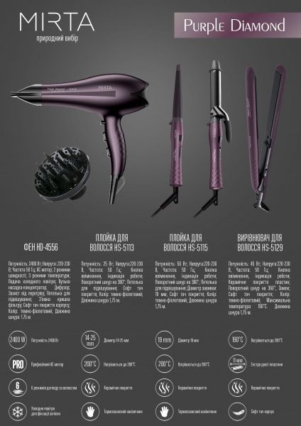 Плойка Mirta Purple Diamond HS-5115