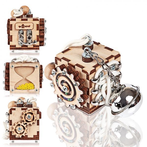 Кубик Brain Up Бізі-куб міні з брязкальцем