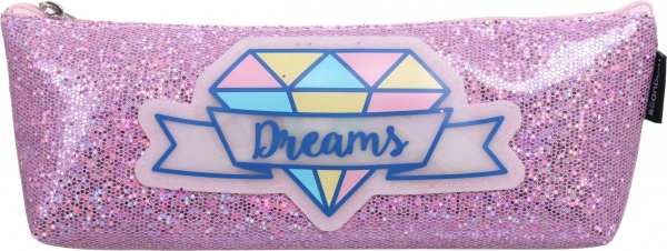 Пенал на блискавці Dreams діамант темно-рожевий