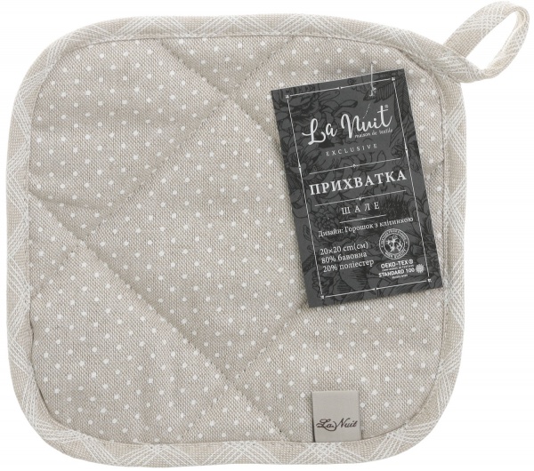 Прихватка Шале Горошок з клітинкою 20x20 см бежевий La Nuit 
