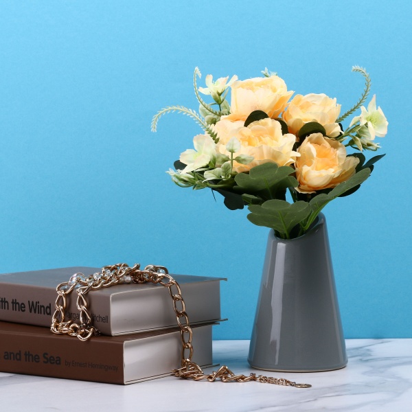 Ваза керамическая Eterna серый кварц 4,5х4,5х13 см 105-13 