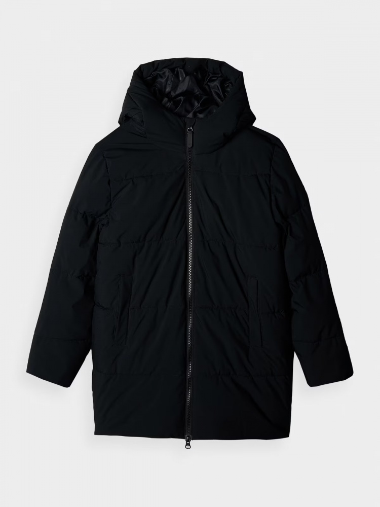 Пуховик для хлопчиків зимовий 4F DOWN JACKET M464 4FJWAW24TDJAM464-20S р.134 чорний