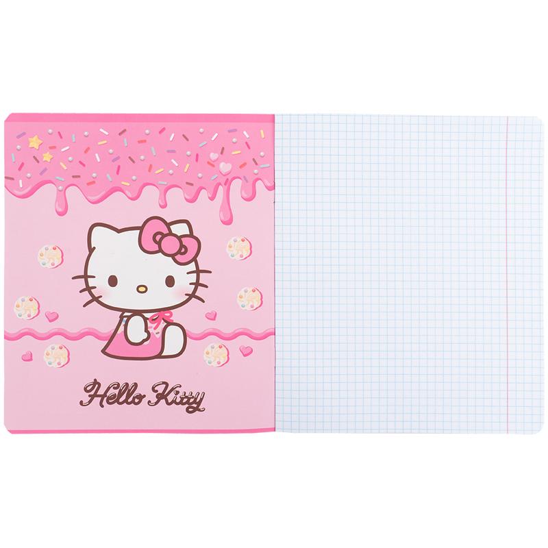 Тетрадь школьная 12 лист. клетка Hello Kitty-2 KITE