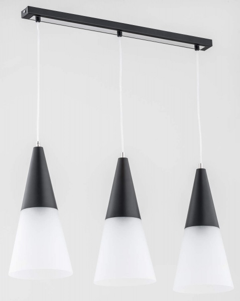 Люстра підвісна ALFA Cono 3x60 Вт E27 чорний/білий 62006 
