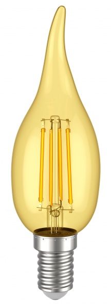 Лампа светодиодная IEK FIL Gold CA35 7 Вт E14 2700 К 220 В желтая 