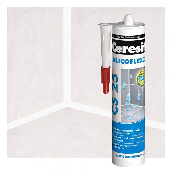 Герметик силіконовий Ceresit CS 25 SILICOFLEXX білий 280 мл