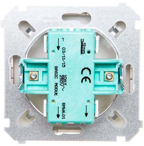 Перемикач прохідний одноклавішний Simon Basic без підсвітки 10 А 250В шоколадний BMW6.01/47