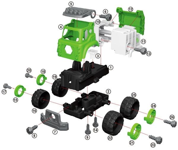 Конструктор DIY Spatial Creativity Мусоровоз CJ-1614182