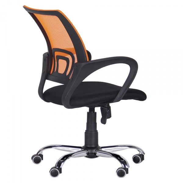 Крісло AMF Art Metal Furniture ВебХром Tilt спинка-сітка чорний/помаранчевий 