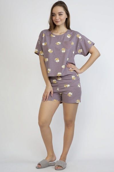 Пижама женская Roksana Lemonade 1028/16125 р. M фиолетовый с рисунком 