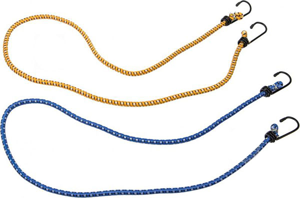 Резиновый шнур с крюками 1 м 2 шт 1 м синий/желтый