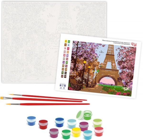 Картина за номерами Романтична алея в Парижі 35x45 см Rosa Start 