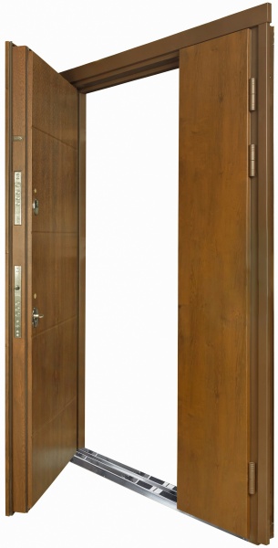 Дверь входная Булат Термо House-703 улица дуб бронзовый 2050x1200 мм левая