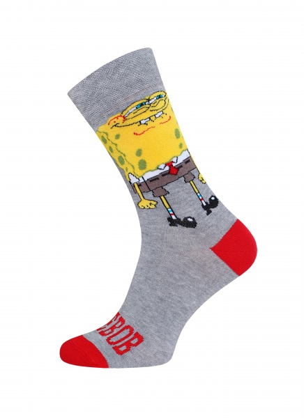 Носки мужские Брестские 4203 Spongebob (средней длины) 038 р.36-39 серый меланж