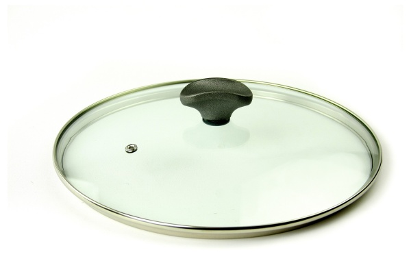Крышка стеклянная с металлическим ободком 28 см TVS