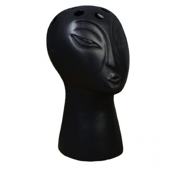 Ваза керамическая Nana ceramics Голова 43 см черный муар 