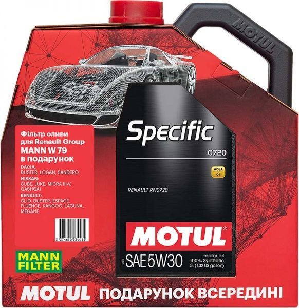 Моторне мастило Motul Specific 0720 (+ фільтр) 5 л