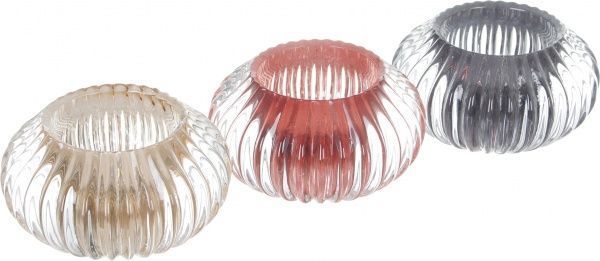 Свічник скляний 11х6 см в асортименті