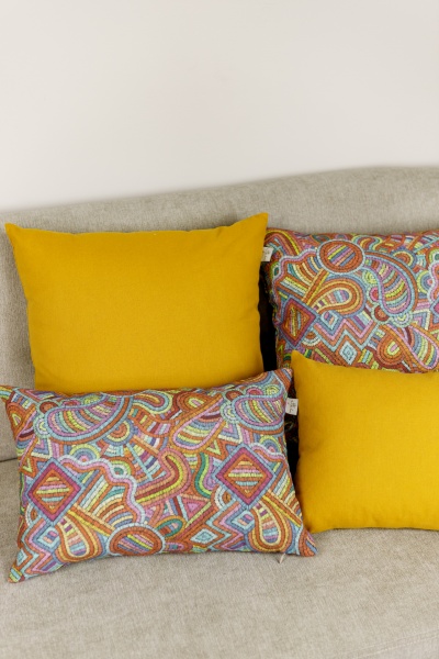 Подушка декоративная охра 30x45 см разноцветный Прованс 