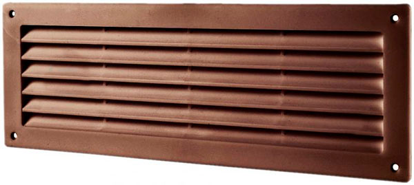 Решітка Домовент ДВ 350 пластик коричневий 