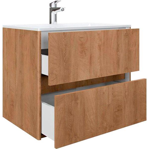 Тумба подвесная Water House Preference N2 70 МДФ распил дерева медовый под умыв.Амальфи 70