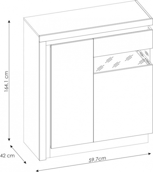 Витрина Meble Wojcik LYON LYOV04 P 2D дуб ривьера 