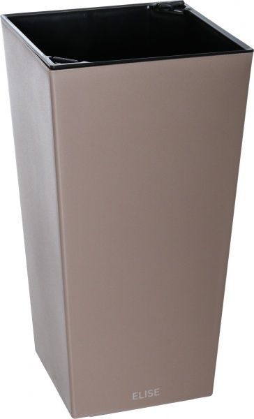 Горшок пластиковый Plastkon ELISE матовый квадратный 52,2л коричневый 