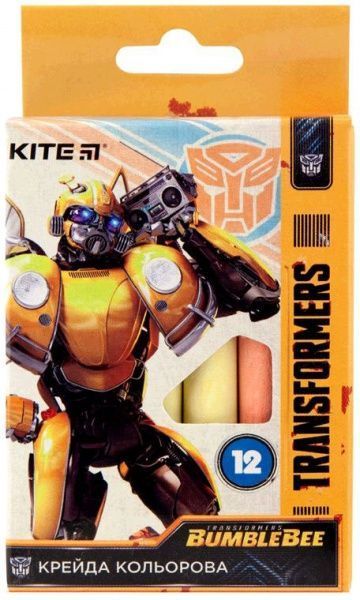Крейда кольорова 12 шт. Transformers BumbleBee TF19-075 KITE