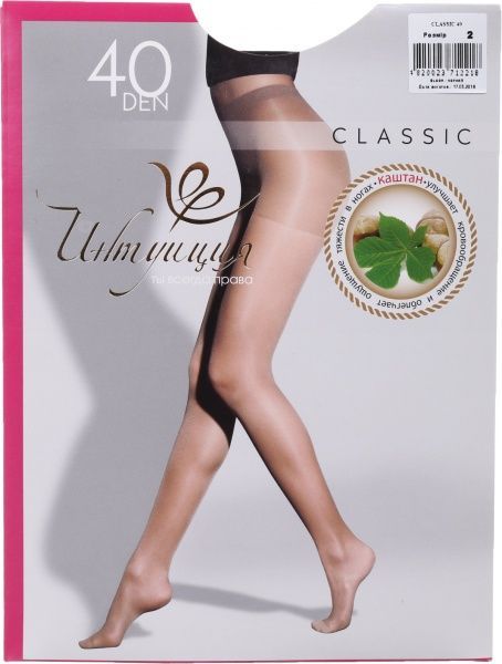 Колготки женские Интуиция Класcика 40 den р. 2 черный 