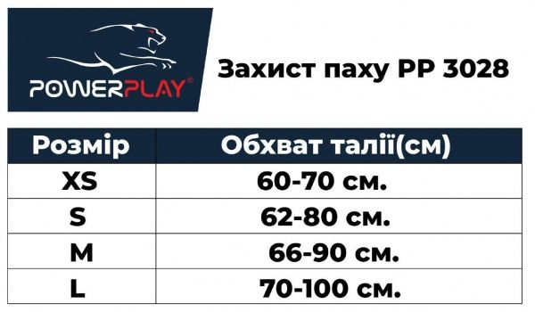 Защита паха PowerPlay 3028 белый р. XS 