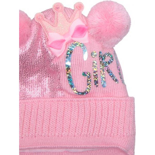 Шапочка детская для девочки Luna Kids р.36 розовый 2104