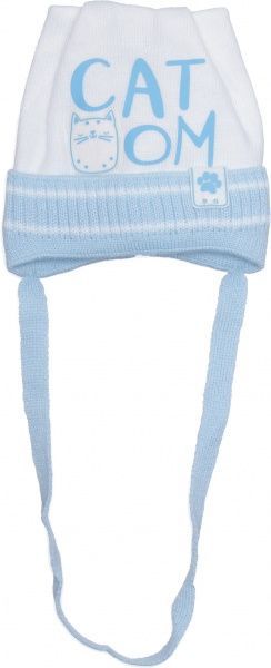 Шапочка дитяча для хлопчика Luna Kids р.36 білий із блакитним 2146 