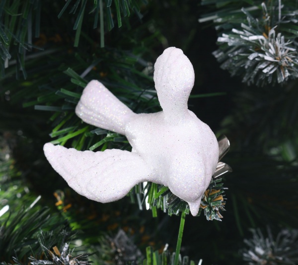 Подвеска Птичка 3Д 6х6х4 см белый