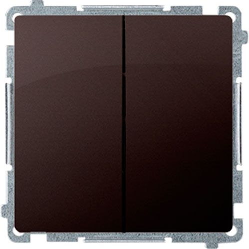 Выключатель двухклавишный Simon Basic без подсветки 10 А 250В шоколадный BMW5.01/47