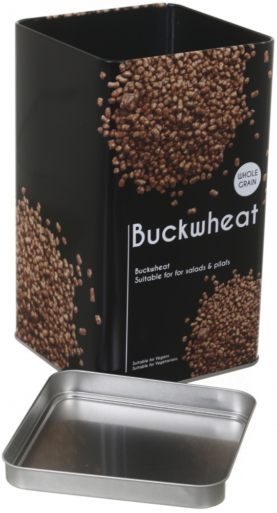 Ємність для зберігання Flamberg Premium Loft Rice&Buckwheat чорна 18,3х10,5х10,5 см дизайн в асортименті