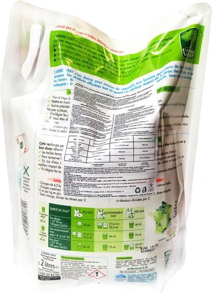 Гель для машинного прання L'Arbre Vert Запасний блок Аромат квітів 30 використань 2 л