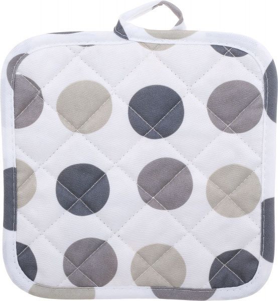 Набір кухонний Прихватка та рукавиця Горох бежевий білий із бежевим 