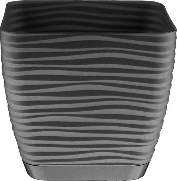 Вазон пластиковий Form Plastic Сахара міні Квадро-17 квадратний 3л антрацит 