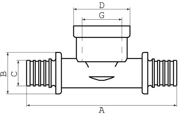 Трійник натяжний FADO з переходом на внутрішнє різьблення 20x1/2