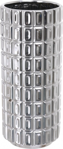 Ваза керамічна срібна Silver 13x13x30 см