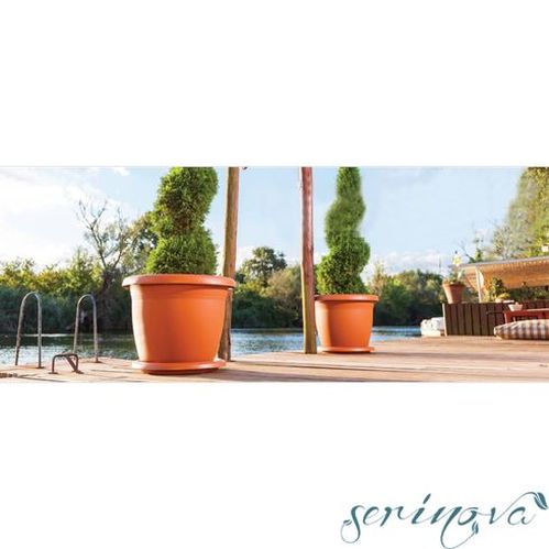 Горшок Serinova с поддоном VІLLA FLOWER №9 круглый 22 л (V509TERRA COTTA 11649) 