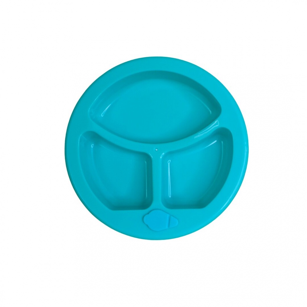 Тарілка секційна Lindo з підігрівом на присосці блакитна (А 51)