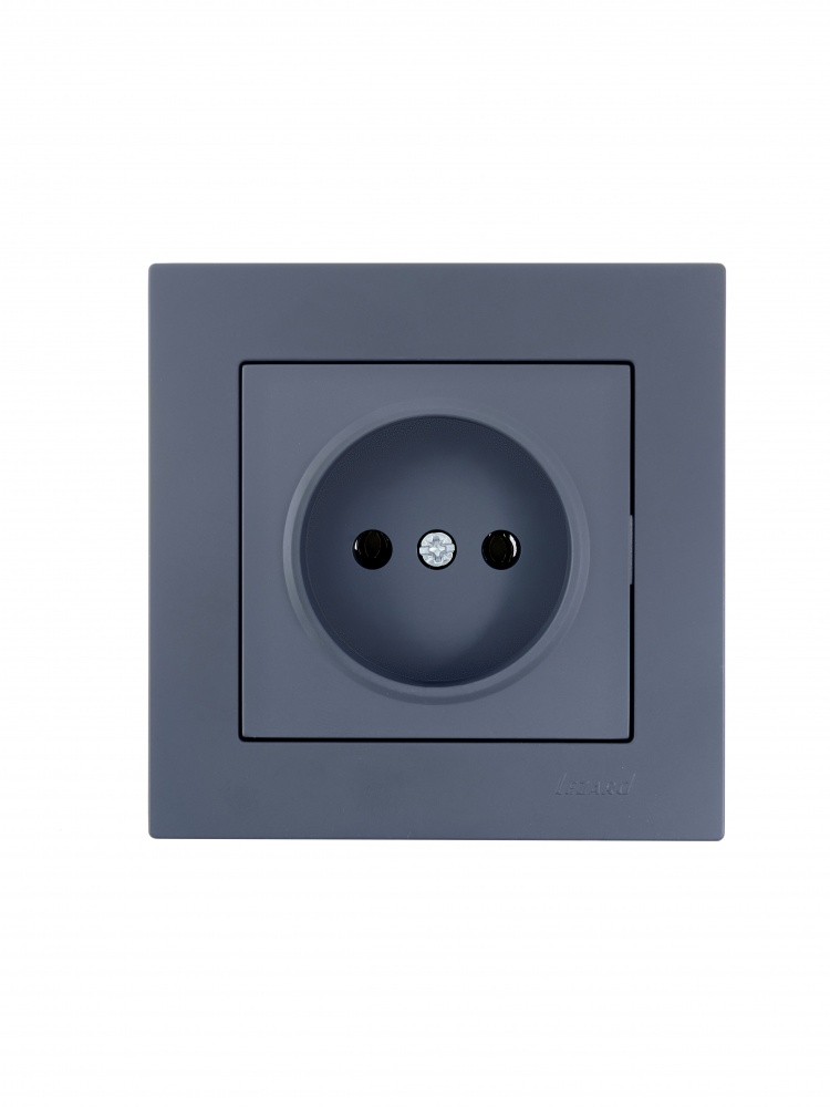 Розетка побутова без заземлення Lezard Vesna шефілд грей 742-3488-121B
