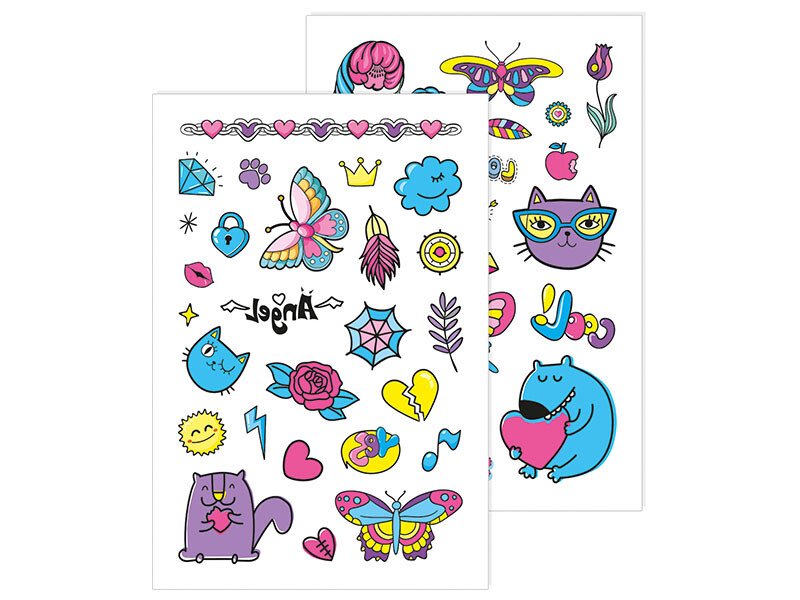 Набір тимчасових татуювань Ranok Creative Tattoos Фіолетове кошеня 545417